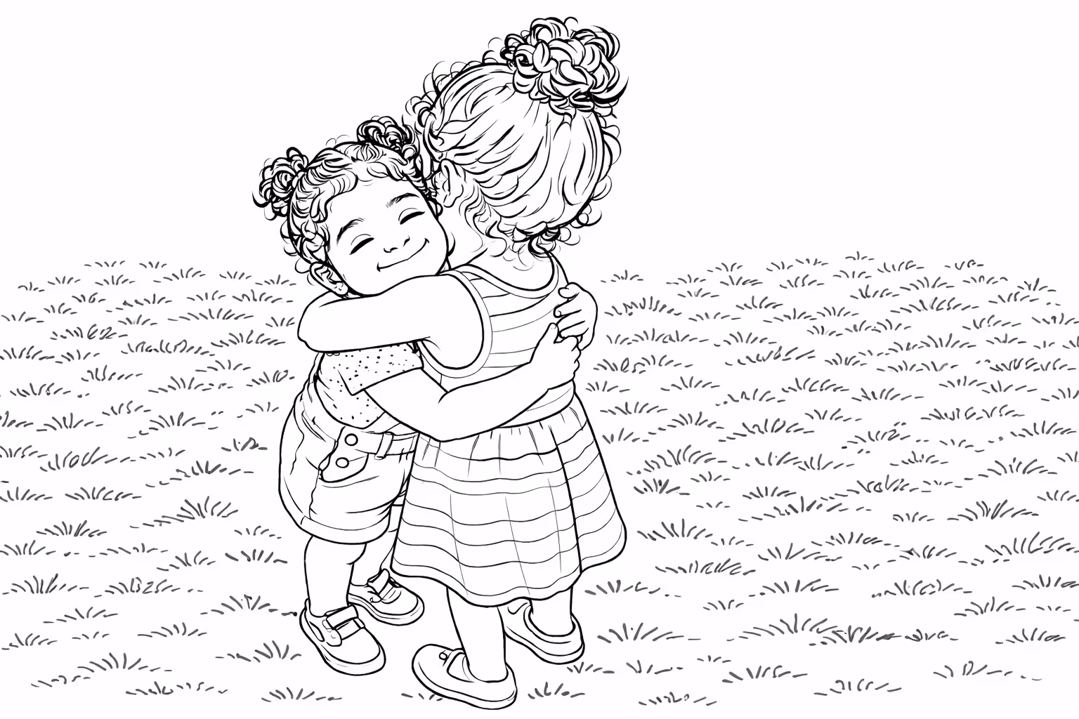 MemoSketch black and white coloring page generated from kid photo
