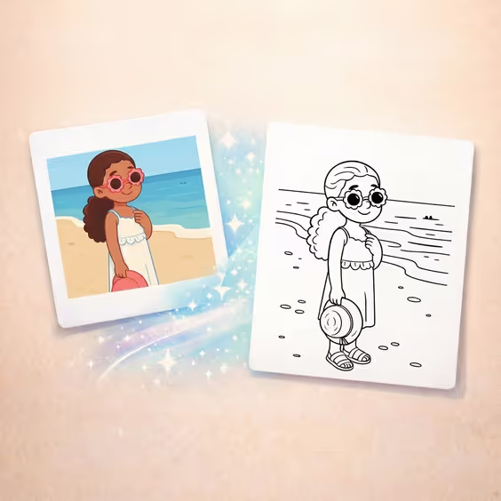 Illustration for We turn your memories into coloring art