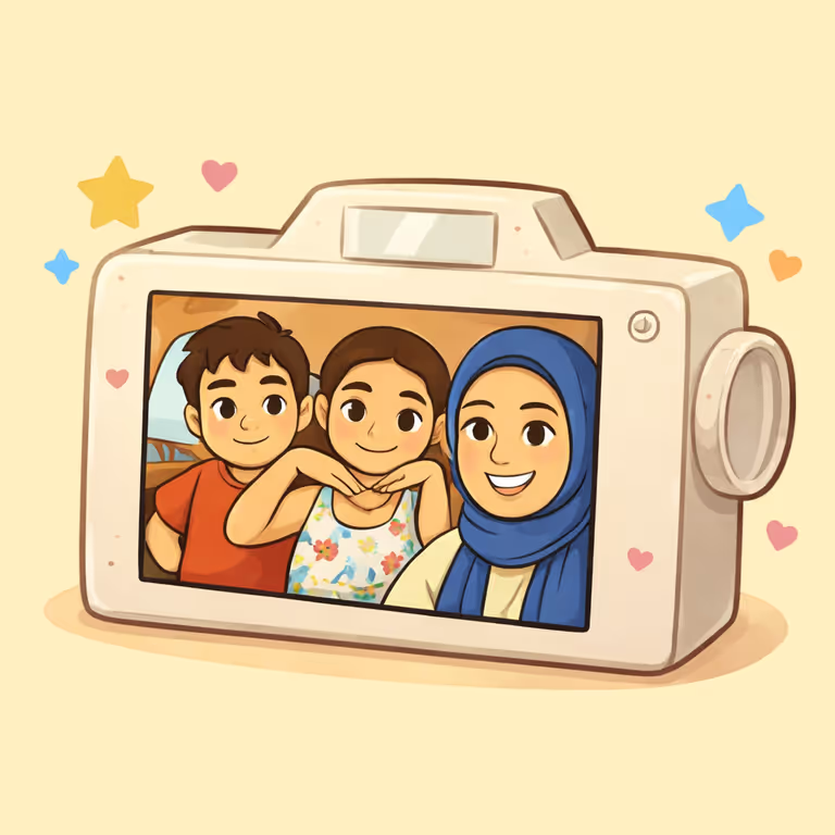 Family memories selected for custom coloring book pages