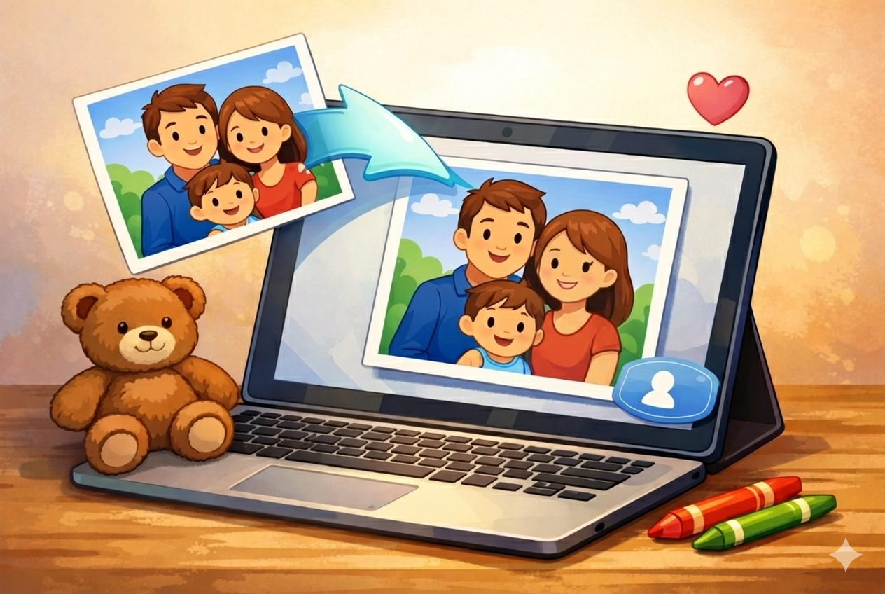 Illustration for Share your photos + your child’s details