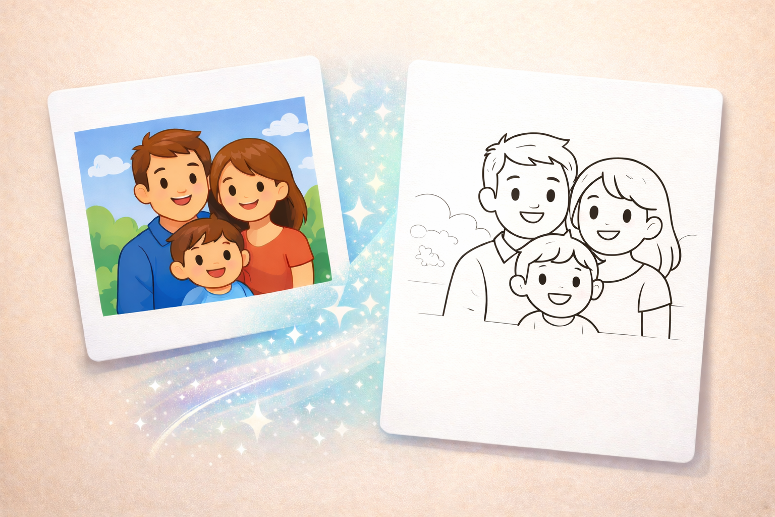 Illustration for We turn your memories into coloring art